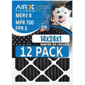 CLEAN Air in FILTERS 700, Filter Odor 5, by to Pack - Furnace Comparable 8 14x24x1 MPR Pet Made USA FPR WICKED Filters 12 AIR. Filters MERV of Retention Rating, AIRX