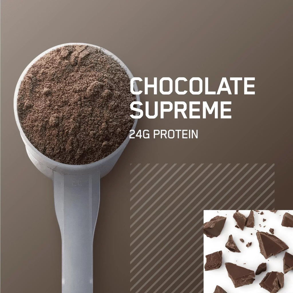 lb, Protein Nutrition, Servings Supreme, g 100% Optimum 24 1.87 Powder, Standard Gold Chocolate Casein, 25