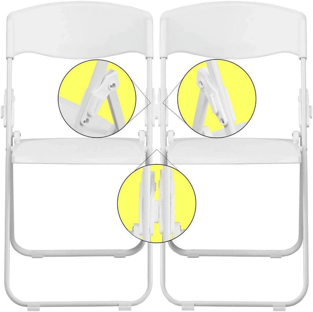 Pack HERCULES Chair 2 Ganging 500 Folding Built-In With Lb. Brackets Plastic Duty Series Capacity Heavy White
