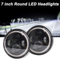 LJ Wrangler 7" TJ Halo CJ JK Angle For Headlights Eyes Round LED Inch Jeep