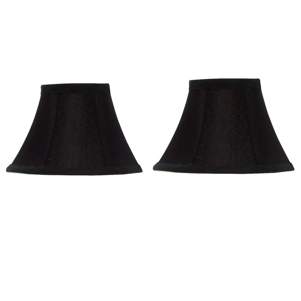 6 Set Shades Black Chandelier with Lamp of Lining Gold inch 2 Silk