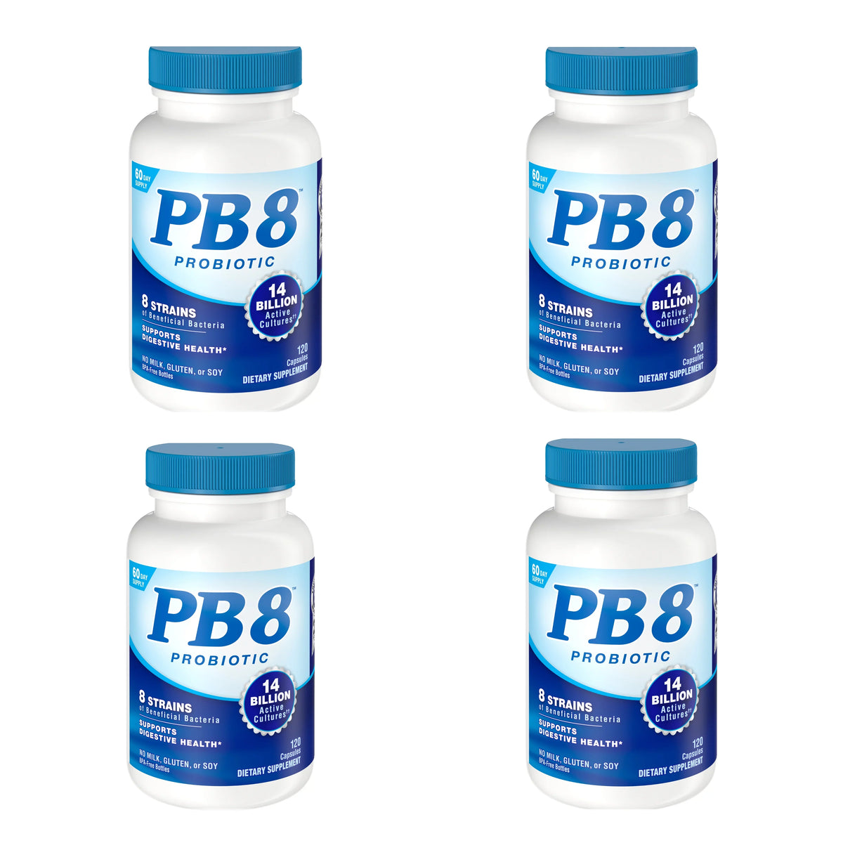 120 4 capsules Pack Acidophilus, Pro-Biotic 8 each PB