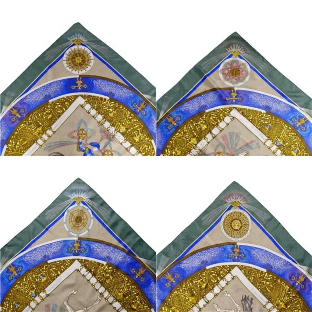 FEUX Silk HERMES Scarf Muffler (Good) Women's Multicolor Pre-Owned Fireworks Carre90 D'ARTIFICE