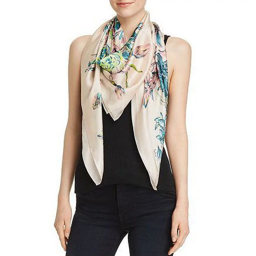 Echo Scarf, Pink/Multi Adelaide Floral Color Silk Square