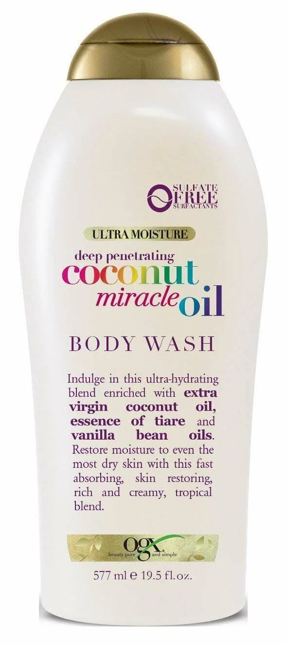 Oil, Free, Coconut Body Creamy Extra + 19.5oz, Sulfate Wash 3-Pack Ogx