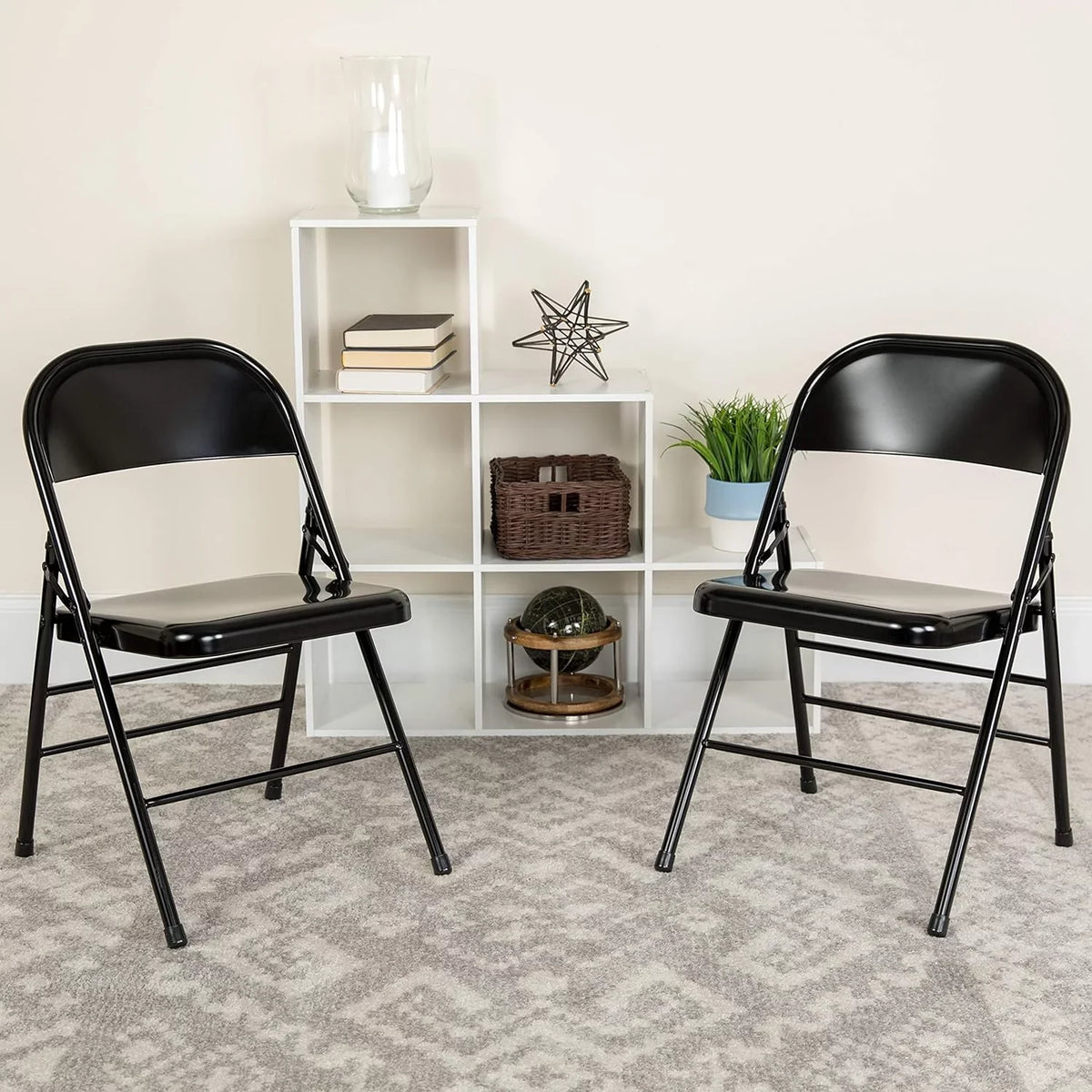 Metal & Folding HERCULES Hinged Black Braced Series Chair Double Triple