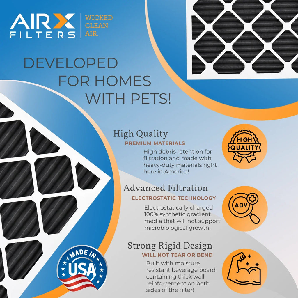 CLEAN Air in FILTERS 700, Filter Odor 5, by to Pack - Furnace Comparable 8 14x24x1 MPR Pet Made USA FPR WICKED Filters 12 AIR. Filters MERV of Retention Rating, AIRX