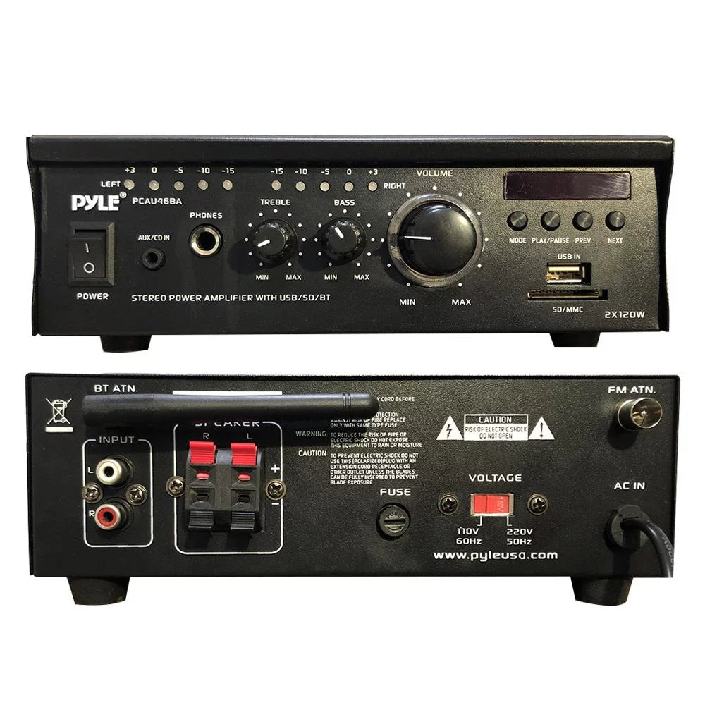 Display System w/ Home Audio Amplifier PCAU46BA Bluetooth LED Pyle Blue