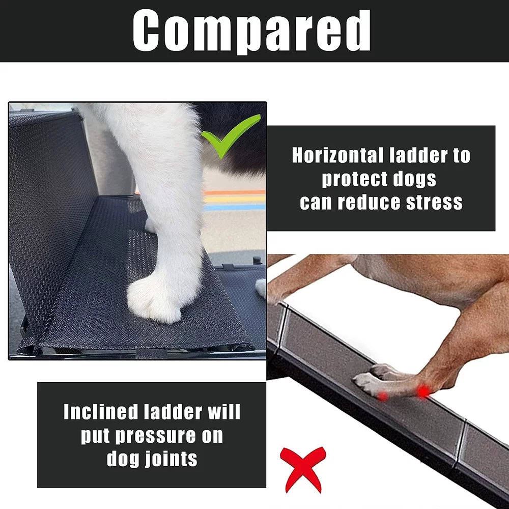 Nonslip Stairs Steps Stairs,Lightweight Portable 4 Foldable for Ramp,Metal Pet High Frame Beds,Trucks,SUV,Car Sunb