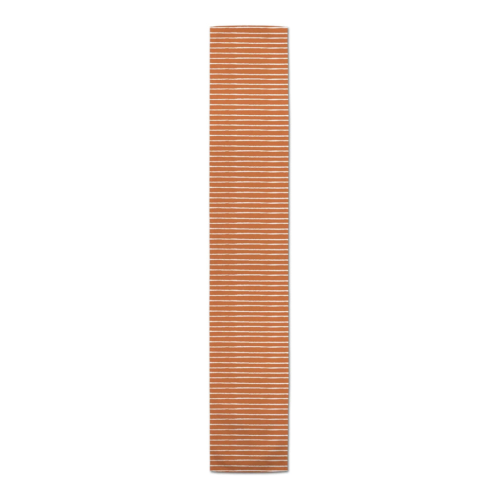 Orange Runner Sketch Stripes Twill 16x90 Products Creative Table Poly