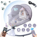 Swing Seat Swing Gray Baby 4 Speeds and Chair Electric Control, Portable with Infant Swing Remote