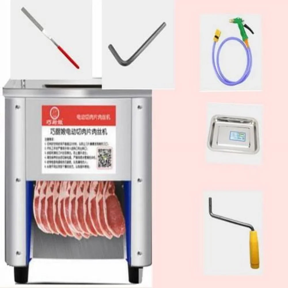 beef 110V Steel Meat Commercial 3.5mm cutter 850W, slicer Machine Stainless Tool Electric Cutting TOPCHANCES meat