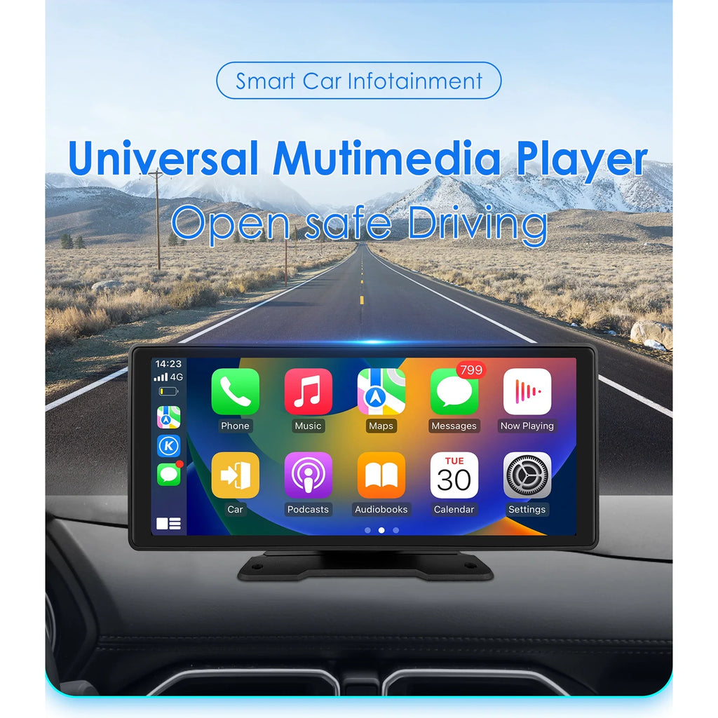 Player Adjustable 360° Apple Head Bluetooth Radio GPS Android Navigation Touchscreen 10.26" FM Link Carplay Stereo Car Auto Unit Mirror