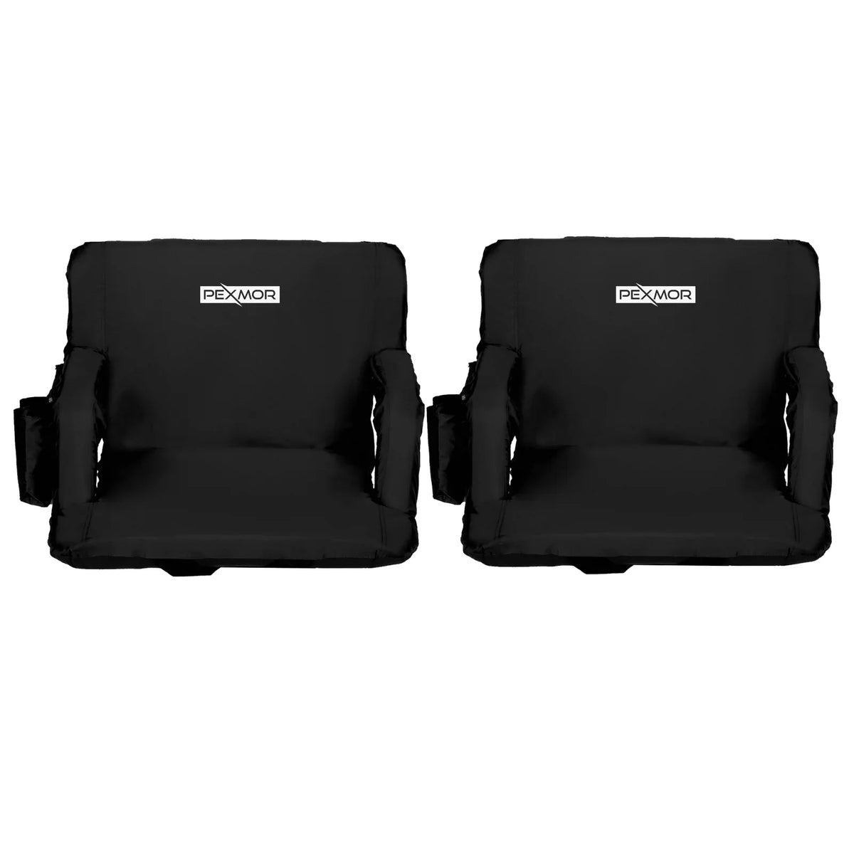 for with Bag, Back PEXMOR Seat Carrying 21'' Support Bleachers Stadium Reclining Width Standard Portable 2-Pack Cushion, &