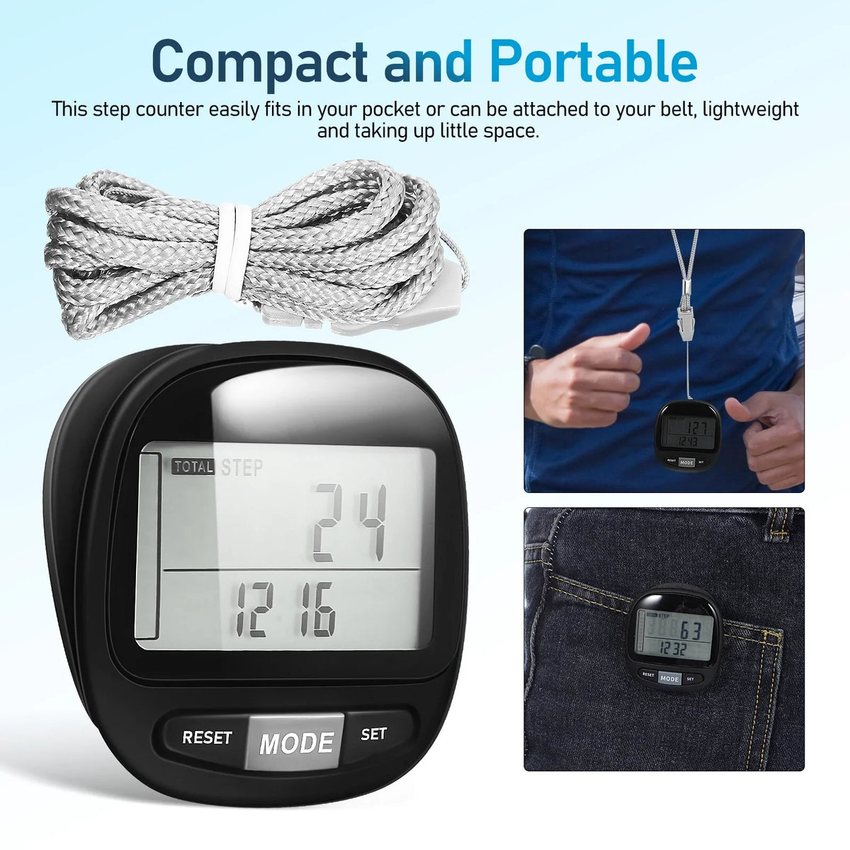 Portable Steps Pedometer Walking Yueyihe Pedometer Step Walking Tracker Outdoor Clip Counter