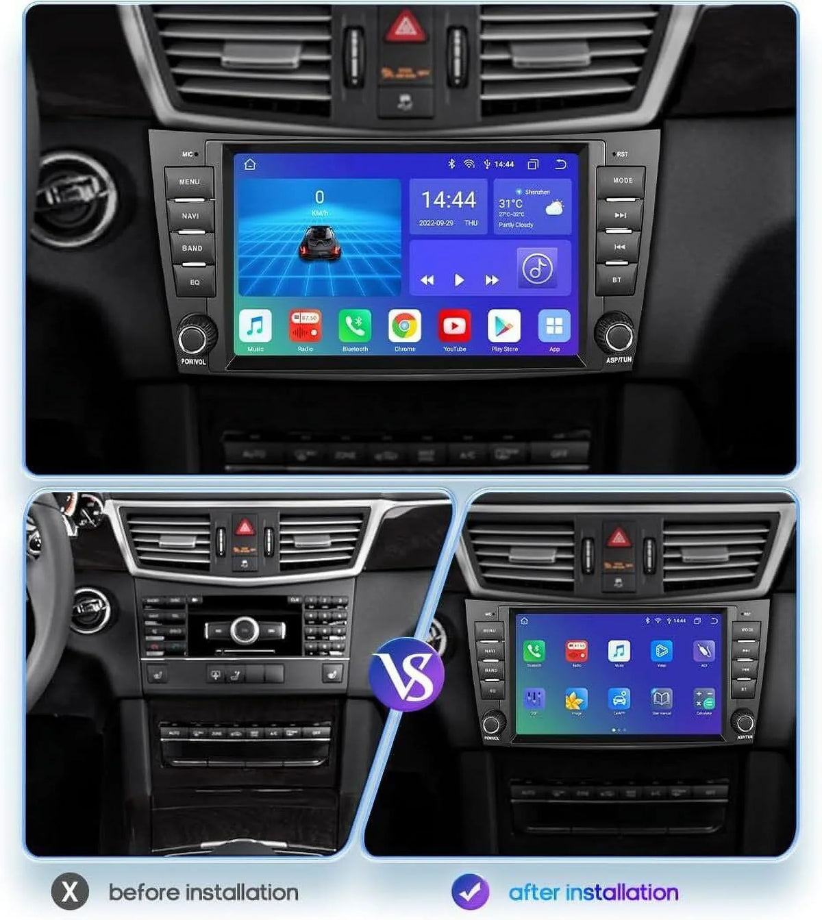 Car W219 E-Class DSP Benz for Mercedes Carplay 8" Nav Radio 1280*720 GPS Stereo
