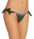 Women’s By Bikini Platinum Crochet Solange Large Inspired Ferrarini Bottom, Green, Trim