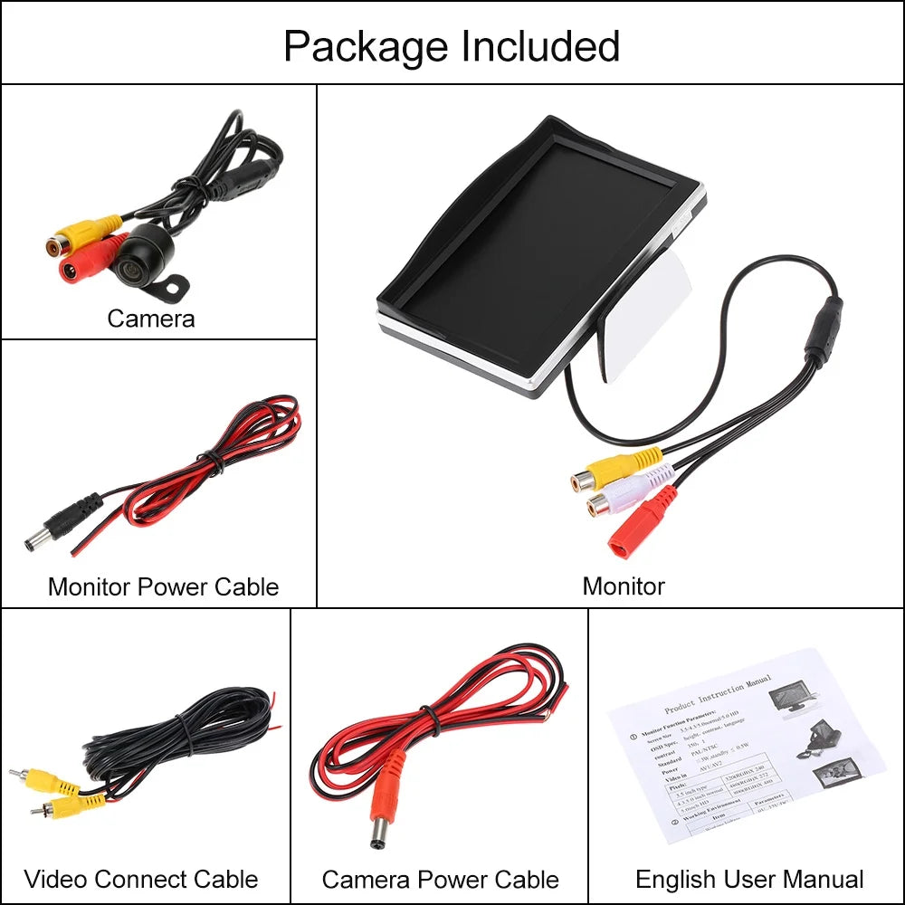 Car Tft Reverse Rookin Inch Rear Lcd +Camera 5 Display Huiop Reverse Lcd Walmeck 5 Reverse View 5-inch Rear Reverse Tft + +Car Monitor,DisplayCar DisplayView Car