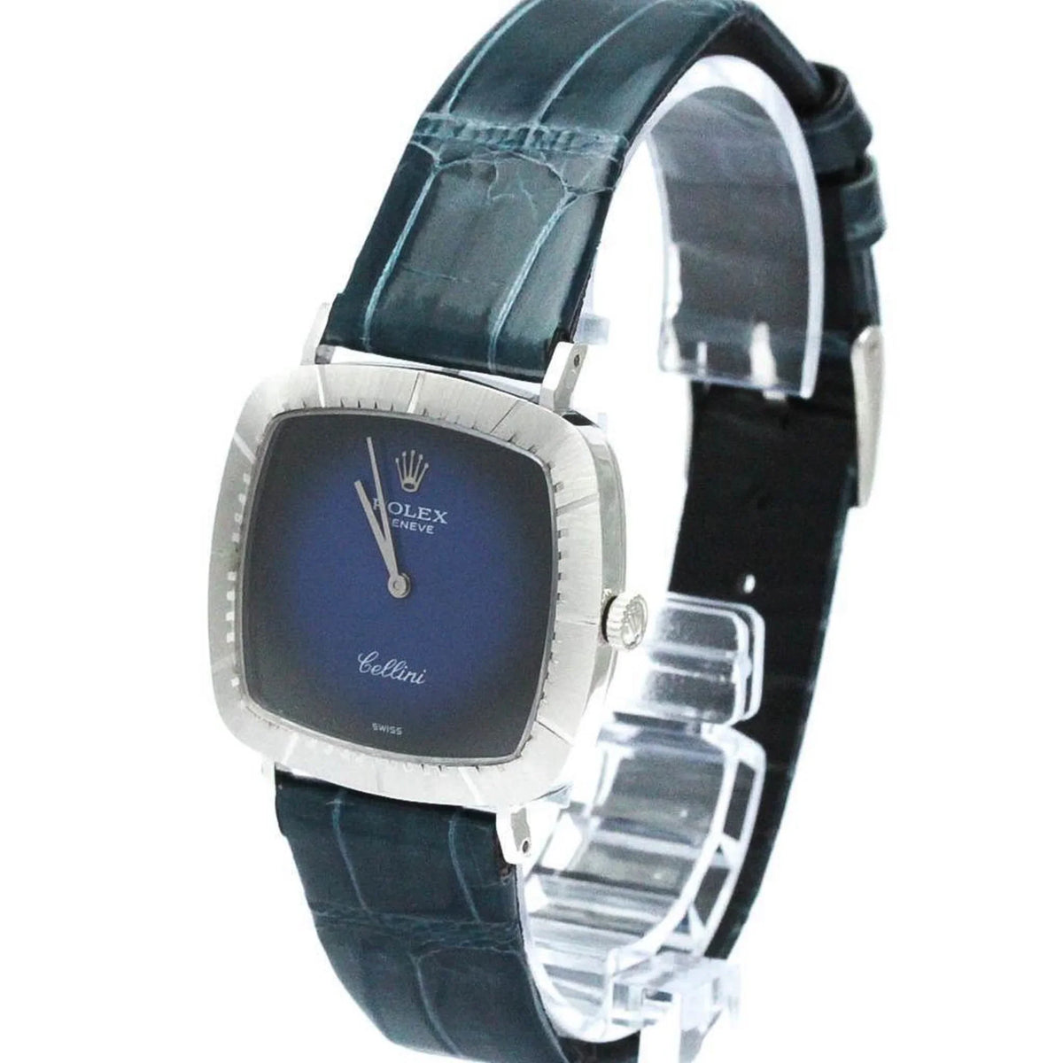 Mens Vintage White BF567340 18K (Good) Hand-Winding 4084 Watch Gold Pre-Owned ROLEX Cellini