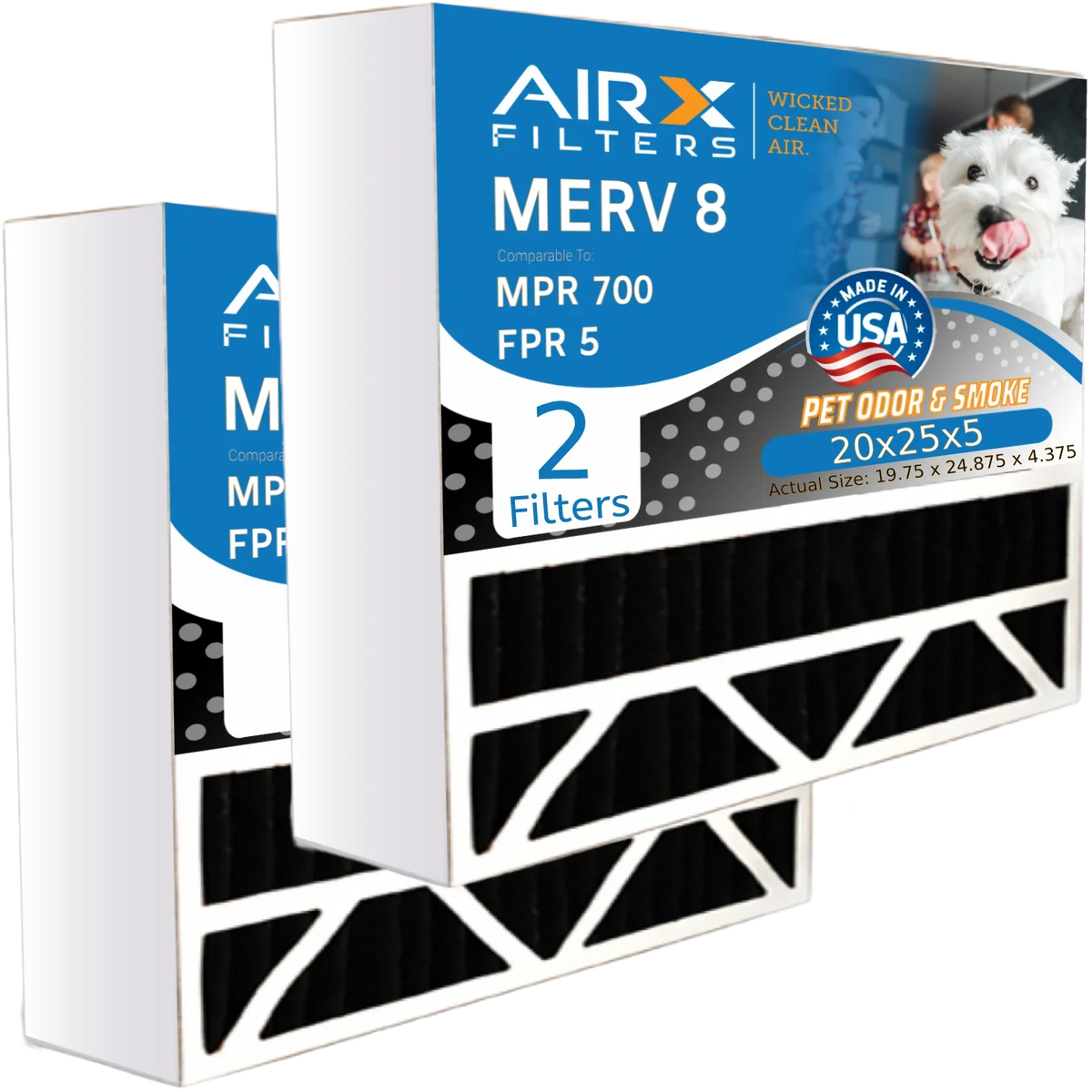 to Pack Air Eliminator 2 Odor MERV 5 by 700 Honeywell Carbon MPR 20x25x5 AIR. & CLEAN FC100A1037 FPR AIRX Filter Filter with FILTERS Comparable WICKED Compatible 8