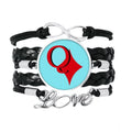 bracelet leather twisted accessory love q queen knitting wristband rope wealth poker