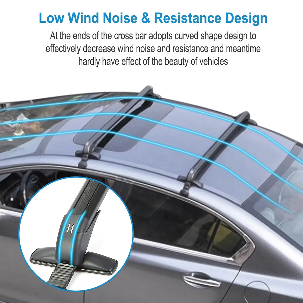 Adjustable Anti-Theft Pieces Luggage-2 Car Bar, for 43in Frame Cargo Crossbar Hooks Window Universal Lock Kayak Rack Bike Cross Roof with