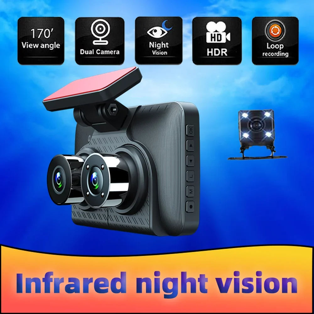 Wide Camcorder Car Rearview Mirror Recorder Cameras Driving Dash Cam 3 Safety Pinnaco Angle