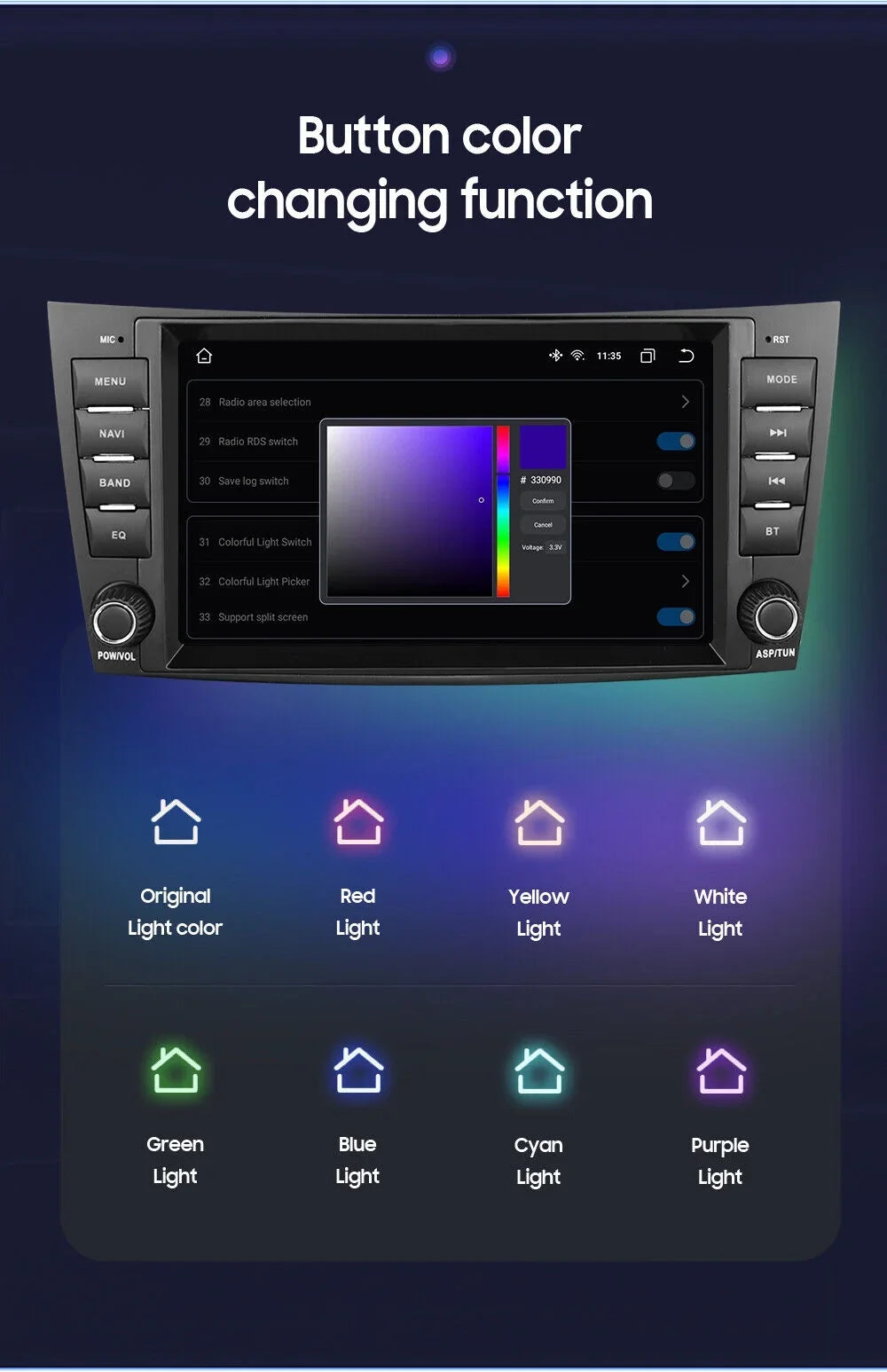 Car W219 E-Class DSP Benz for Mercedes Carplay 8" Nav Radio 1280*720 GPS Stereo