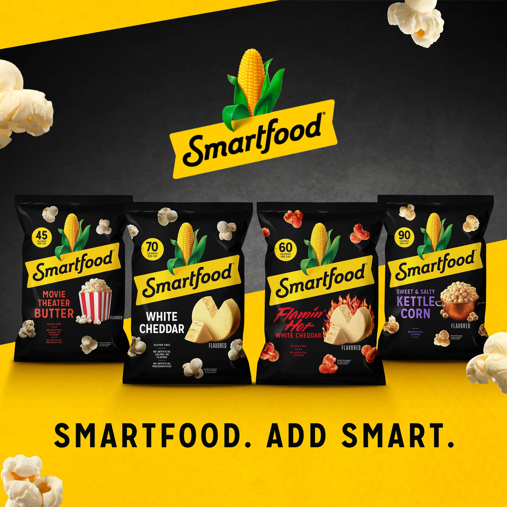 Pack Cheddar, Popcorn Snacks, Bags, & pack) 40 Corn Smartfood Variety Kettle Movie Theater Multipack White Flavor 0.5 (2 Count Butter oz