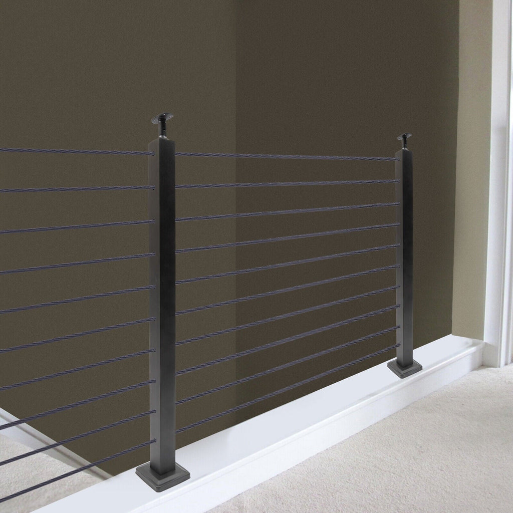 Concrete Level Deck Level Square Post Wood Cable Cable Railing Stainless Two System Railing Steel Fence Sides 36''x2''x2'' Post Pre-Drilled for