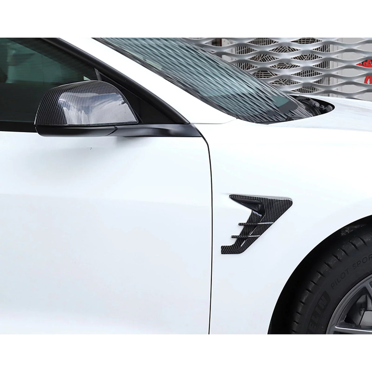 Model with Model 3 View Cover Trim, Turn Carbon Marker Tesla Camera Y Xotic Fiber Indicator Side Tech Signal Pattern, Compatible 2021+