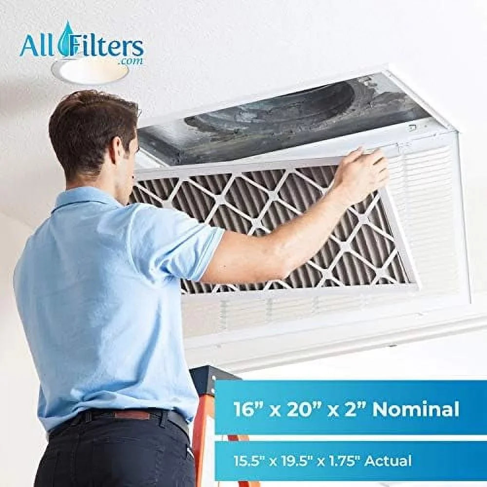 (6 in pack) merv made air filters pleated 16x20x2 - 13