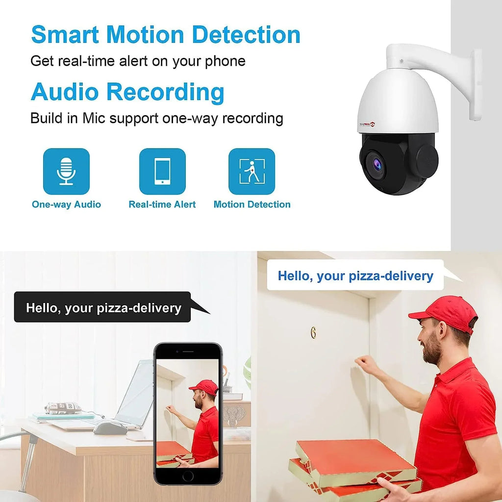 Waterproof PTZ Night PoE Camera IR Person Vehicle Camera Surveillance Metal, Zoom, 90°, Mic/Audio, Security IP Outdoor Anpviz with 8MP 360°/Tilt Indoor Pan Optical Detection, IP PTZ IP66 20X Vision,