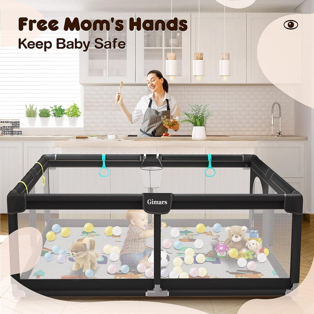 Protecting Top Yard Baby Play with 320D Large with Rod Padding Cotton Baby Zipper for for 6in1 Playpen Washable Toddlers, Playpen Padded Sturdy Safe & Gate with Playpen Babies, Upgraded Mat,