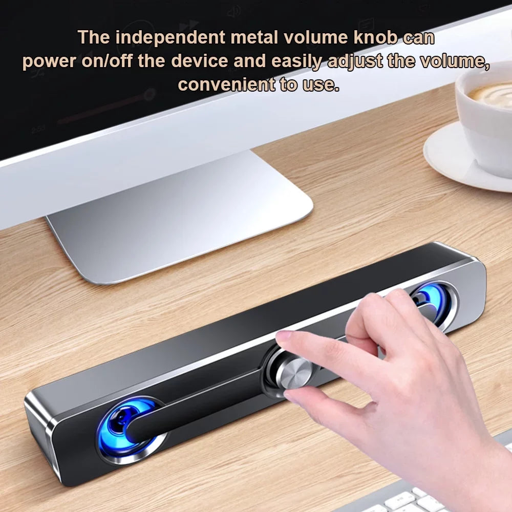 Bass Bar MP3 Speaker Powerful PC Subwoofer MP4 Tablet Box Phone Wired Sound V-111 Computer for Surround USB Laptop Stereo Speaker