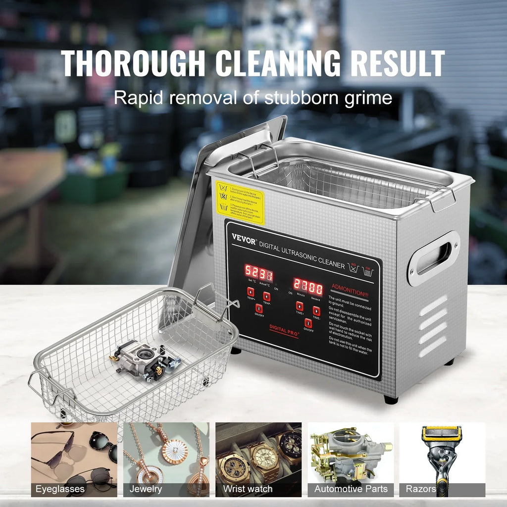 Cleaner Industrial for Cleaner with 752W Cleaner Sonic Timer Watch Digital 30L Ring Instruments Large Ultrasonic CE BENTISM Professional Certified RoHS Heating Glass Grade 304 Coin Jewelry FCC