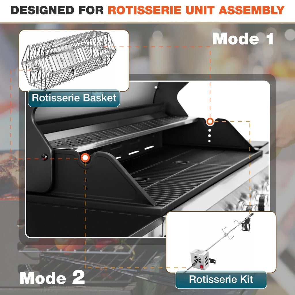 Burner Living Propane Summit Gas with Side Grill BBQ Stainless Burner Grill Steel 6