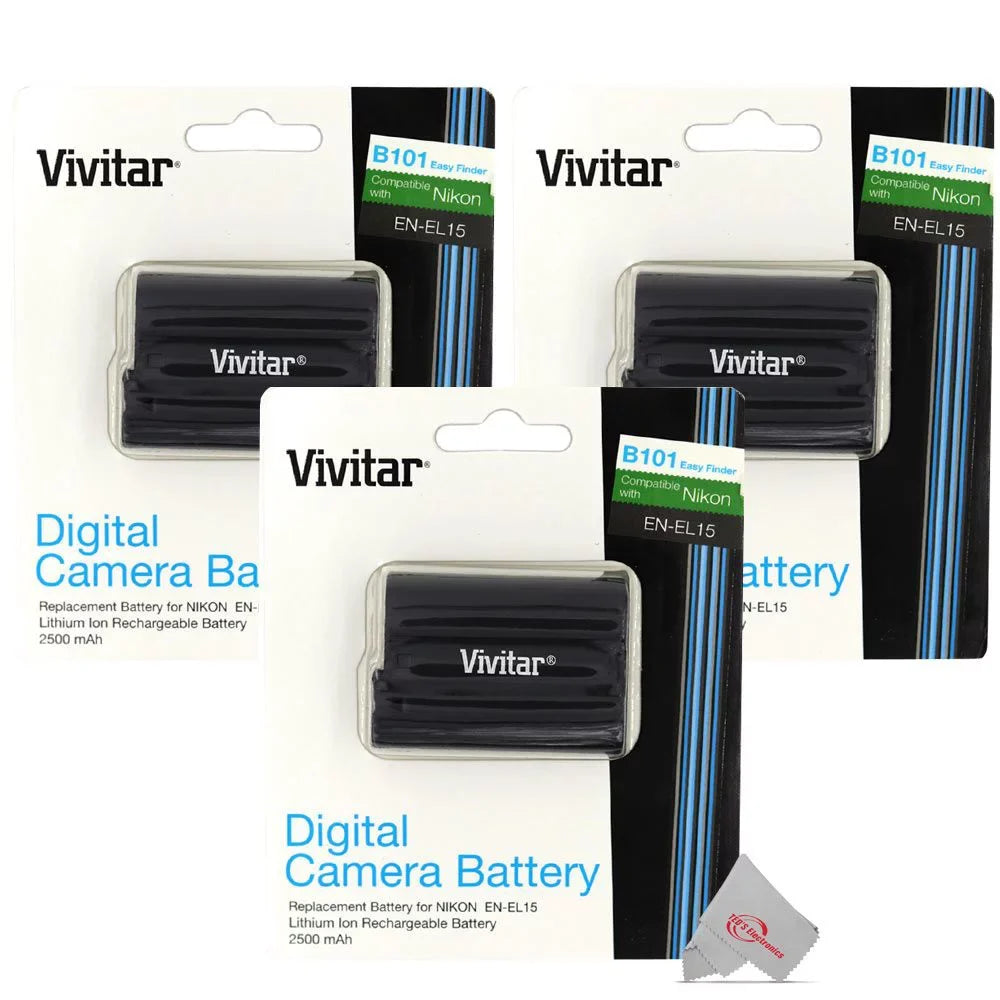 Digital EN-EL15 D7500 Nikon Battery Z7 D800 Nikon Z5 Z6 for 3X D780 Cameras Vivitar Replacement D750 D500