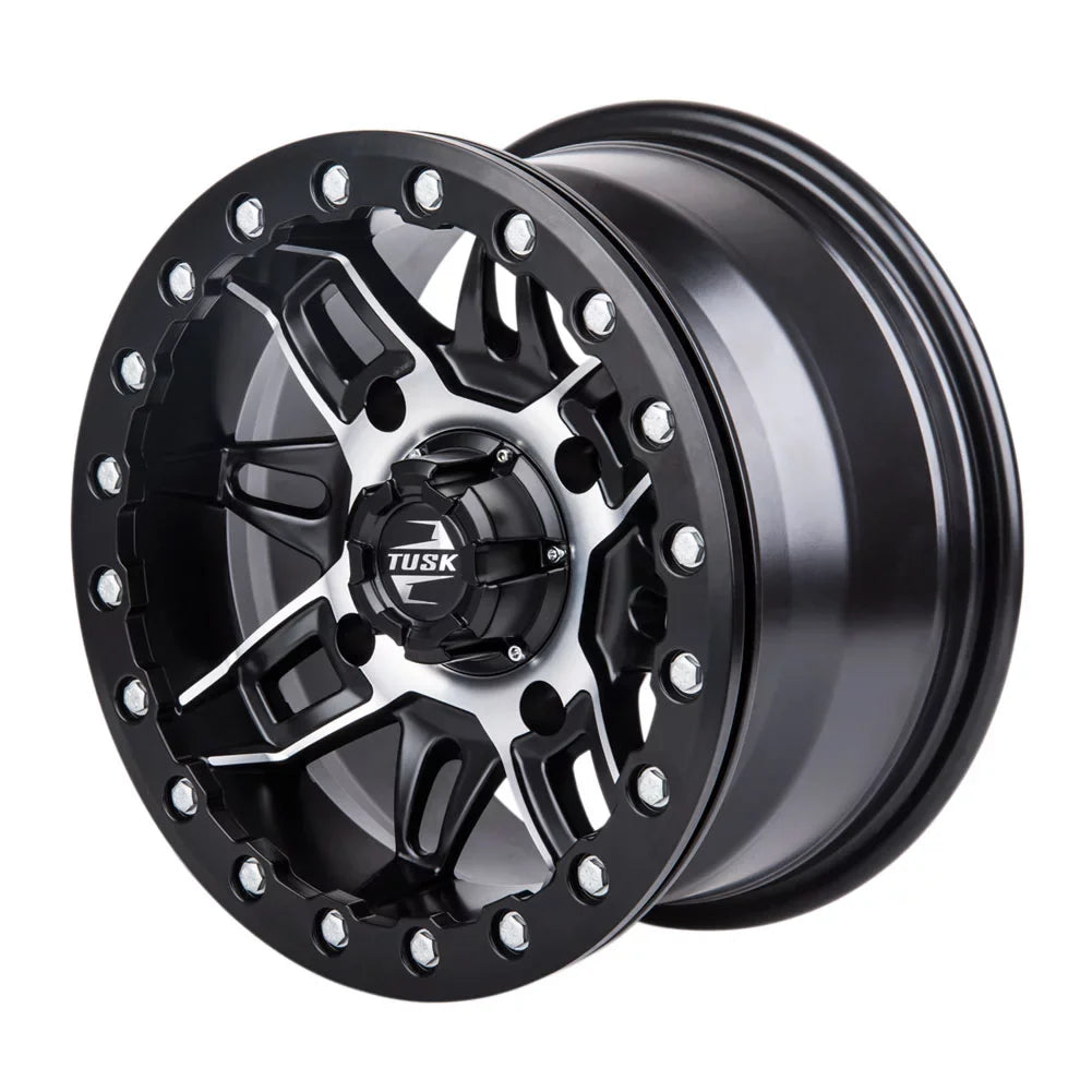 15x7 2021-2022 For 4/137 5.0 Defender Wheel Lone HD10 Tusk Beadlock CAN-AM Wasatch Machined/Black Star 2.0 + Pro