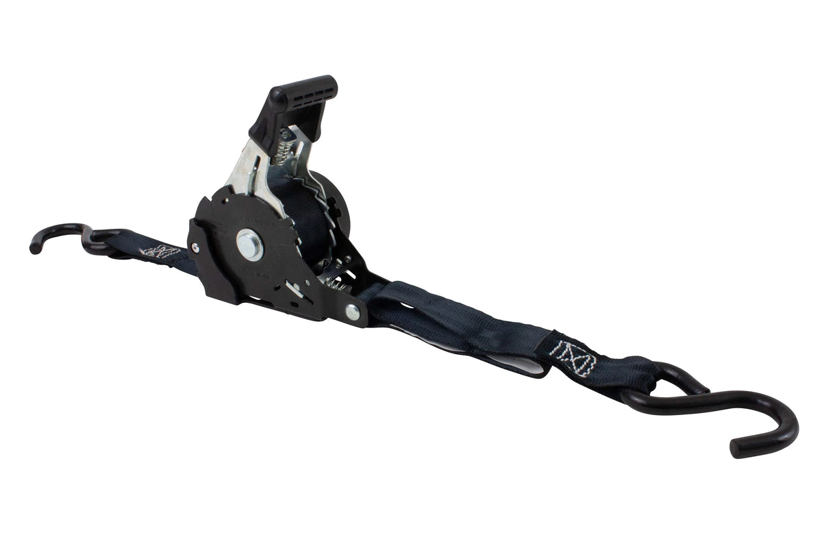 for Bikes: ATVs, | Tiedowns 12' 1" Tie-Down with Straps & Retract Pickup Secure NO-RATCHETING Straps Retractable Ratchet Hook x Auto Trailer Ratchet Pack Tight Motorcycles, 8 Coated - S