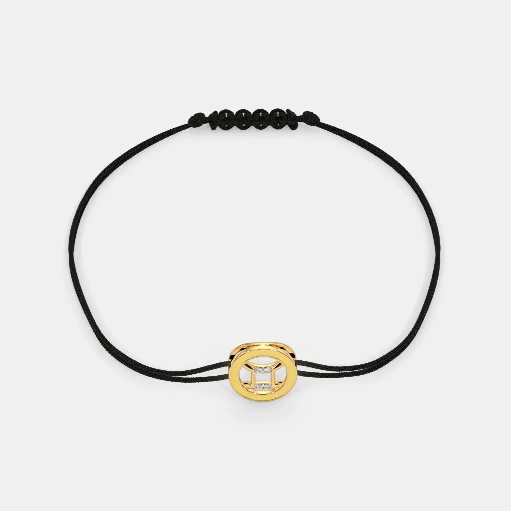 INDIA Cord Adjustable The Yellow Enid SILBERO Gold in - Bracelet Elegance 18Kt Gemini