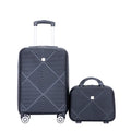 Spinner Wheels, 2Piece Suitcase ABS Zateety Sets BLACK , Lightweight Luggage