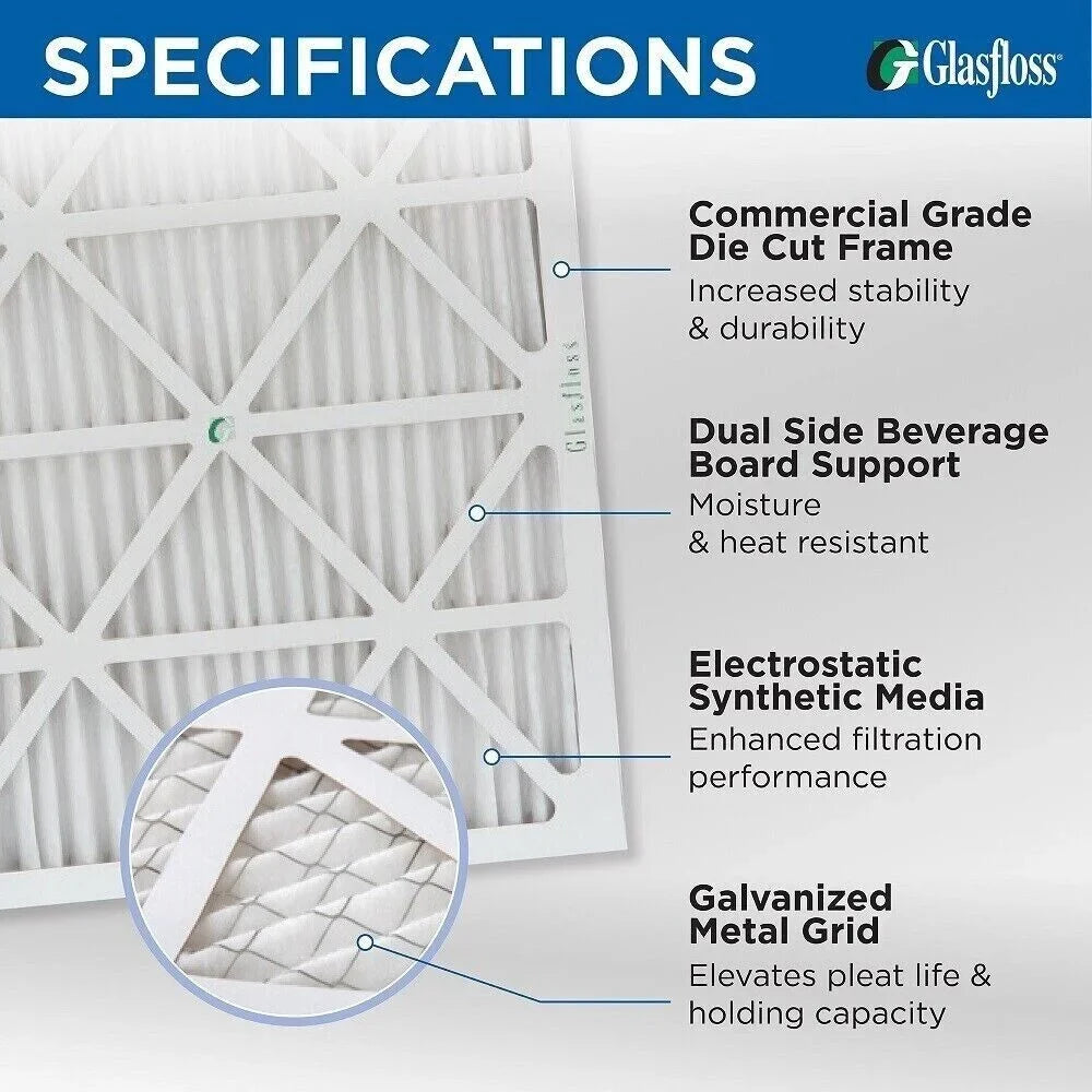 20x20x4 10 ZL MERV Filter Series Case - of Glasfloss 6 Air