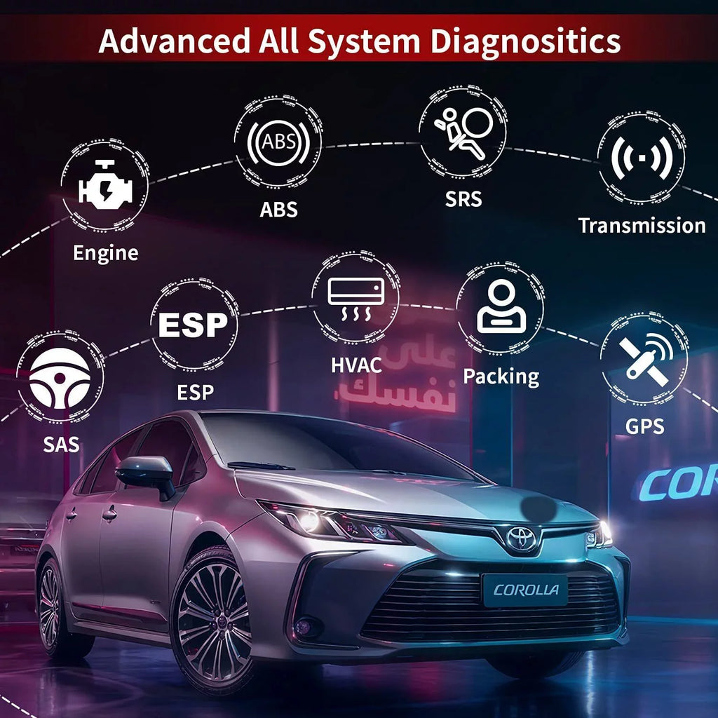 Bluettoth Diagnostic System Tool Reader Battery 6200P Oil OBD2 Registratio ABS Code Scanner Full INNOVA SRS