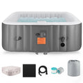Lockable Capacity Hidden for 130 Machine, 104℉, Storage Tub Home Jets, 910L 73''Inflatable Hot Cover, Mat, Spa 6 Bag, Tub, with Indoor Hot Outdoor Massage Person Max