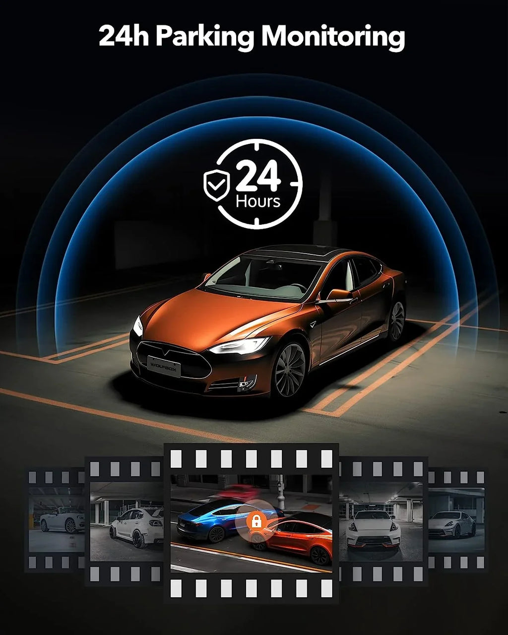 1080P Front C USB Vehicle, Dash Dash Rear 64GB Vision, 12'' and Car & with Free Super Card WOLFBOX Night Port Cam, Rear Cameras 4K GPS, View Mirror