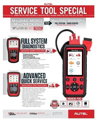 Lookup Battery Scanner EPB Reset MD808 AL629 Code Reset Cable Codes BMS OBD2 Upgraded Features Reader Autel With MaxiDiag Extension MD806 AL529 Special AL329 Oil Read/Clear 7 SAS DTC Pro MD802 AL609