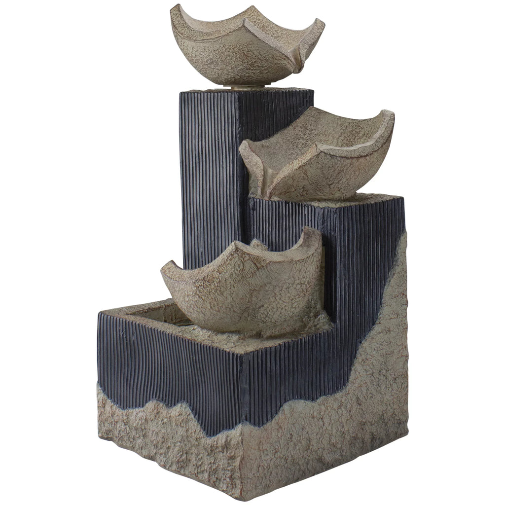 Northlight Outdoor Fountain Bowl LED Water Lighted 3-Tier Cascading 21"