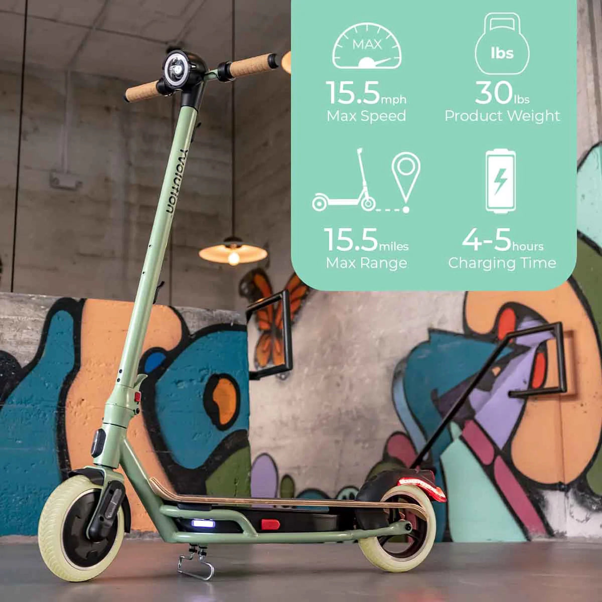 Foldable LED Adults (Green) Scooter Electric Display, YES Yvolution for Design
