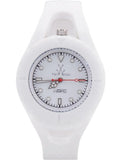 40mm Women's Silicone Analog Watch Band White Case JL01WH Steel Quartz